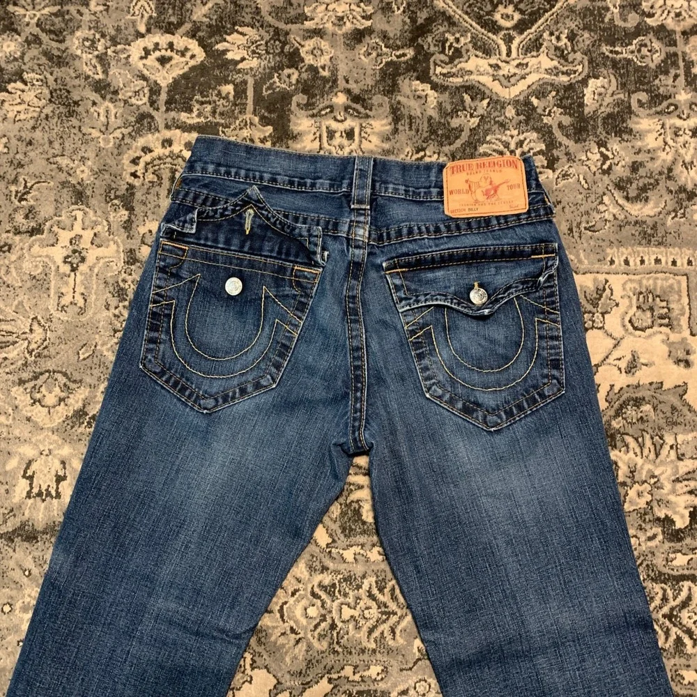 True Religion Billy Jeans Mens 32 Blue Straight Leg Made in USA M24-858H73